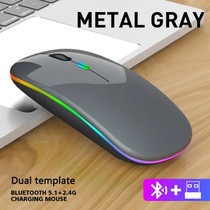 Wireless Mouse for Laptop PC Bluetooth RGB Rechargeable Mouses Wireless Computer Silent Mice LED Backlit Ergonomic Gaming Mouse