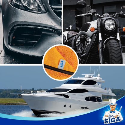 Professional Premium Microfiber Towels for Household Cleaning, Dual-Sided Car Washing and Detailing Towels, Gold, 15.7 X 23.6 Inch, 6 Pack