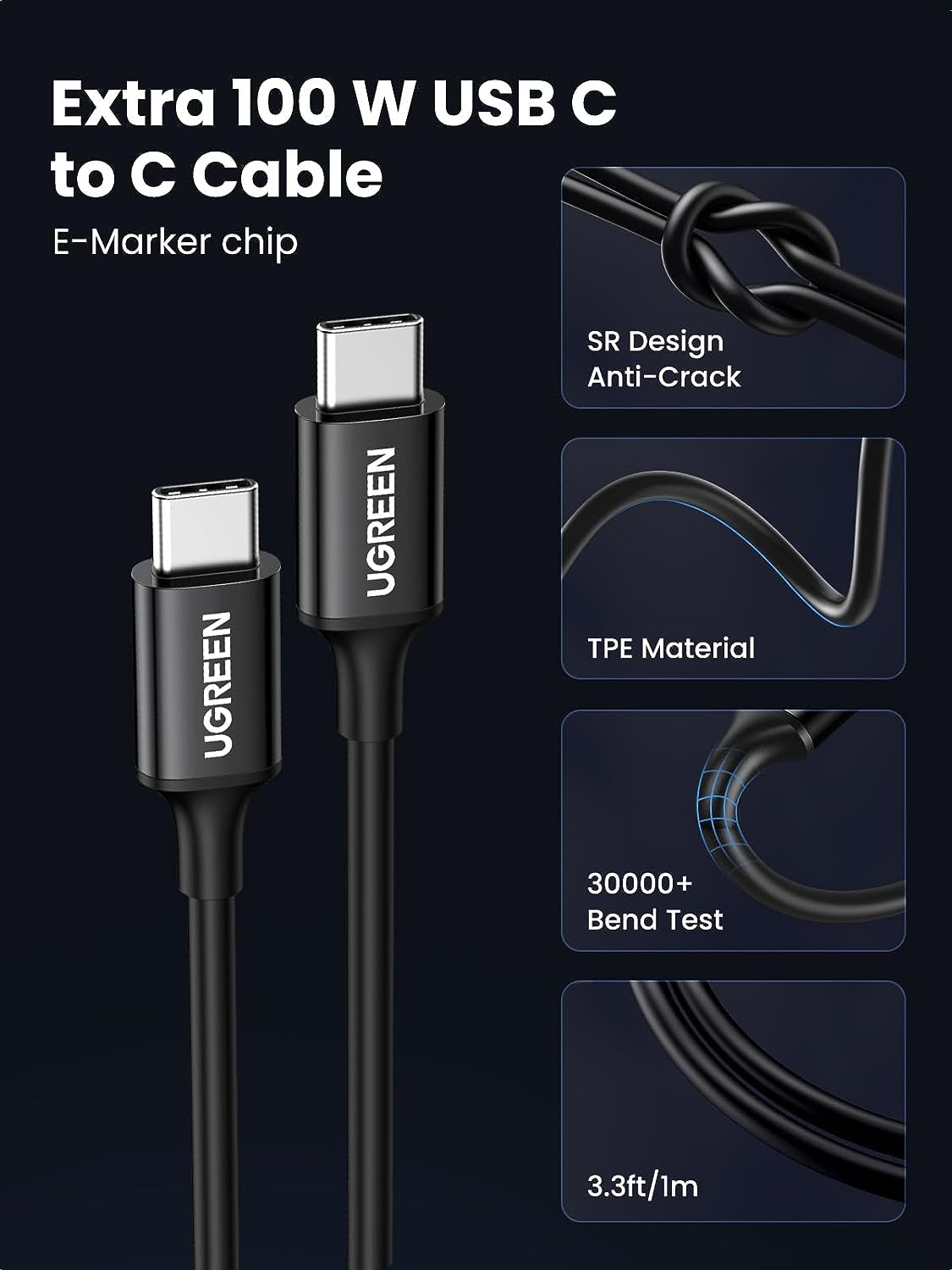 130W Laptop USB C Car Charger Fast Charging, 3 Ports Cigarette Lighter Adapter, PD3.0/QC4.0/PPS 45W, LED Light, Compatible with Macbook, Ipad, Iphone 17, Galaxy S25 S24, with a 100W USB C Cable