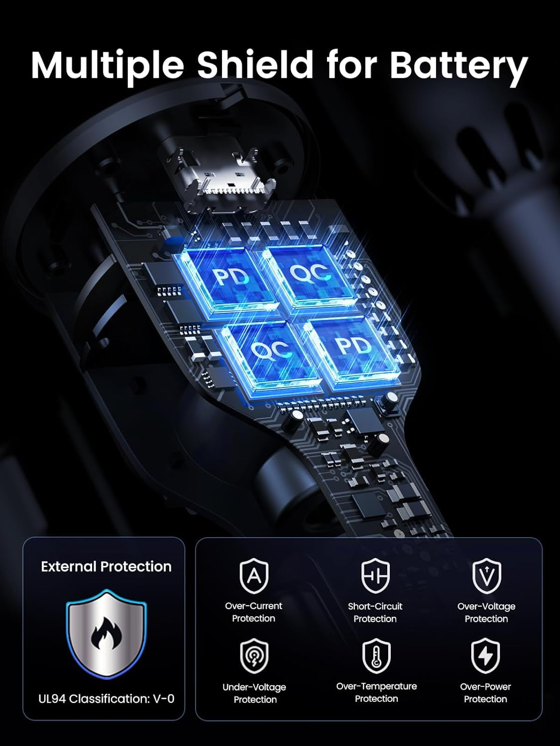 130W Laptop USB C Car Charger Fast Charging, 3 Ports Cigarette Lighter Adapter, PD3.0/QC4.0/PPS 45W, LED Light, Compatible with Macbook, Ipad, Iphone 17, Galaxy S25 S24, with a 100W USB C Cable